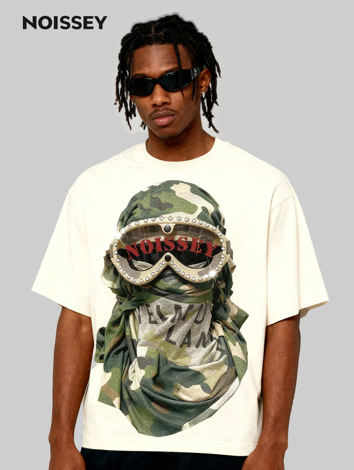 Camouflage Desert Art Headscarf Print Boxy Oversized T-shirt - Image 3