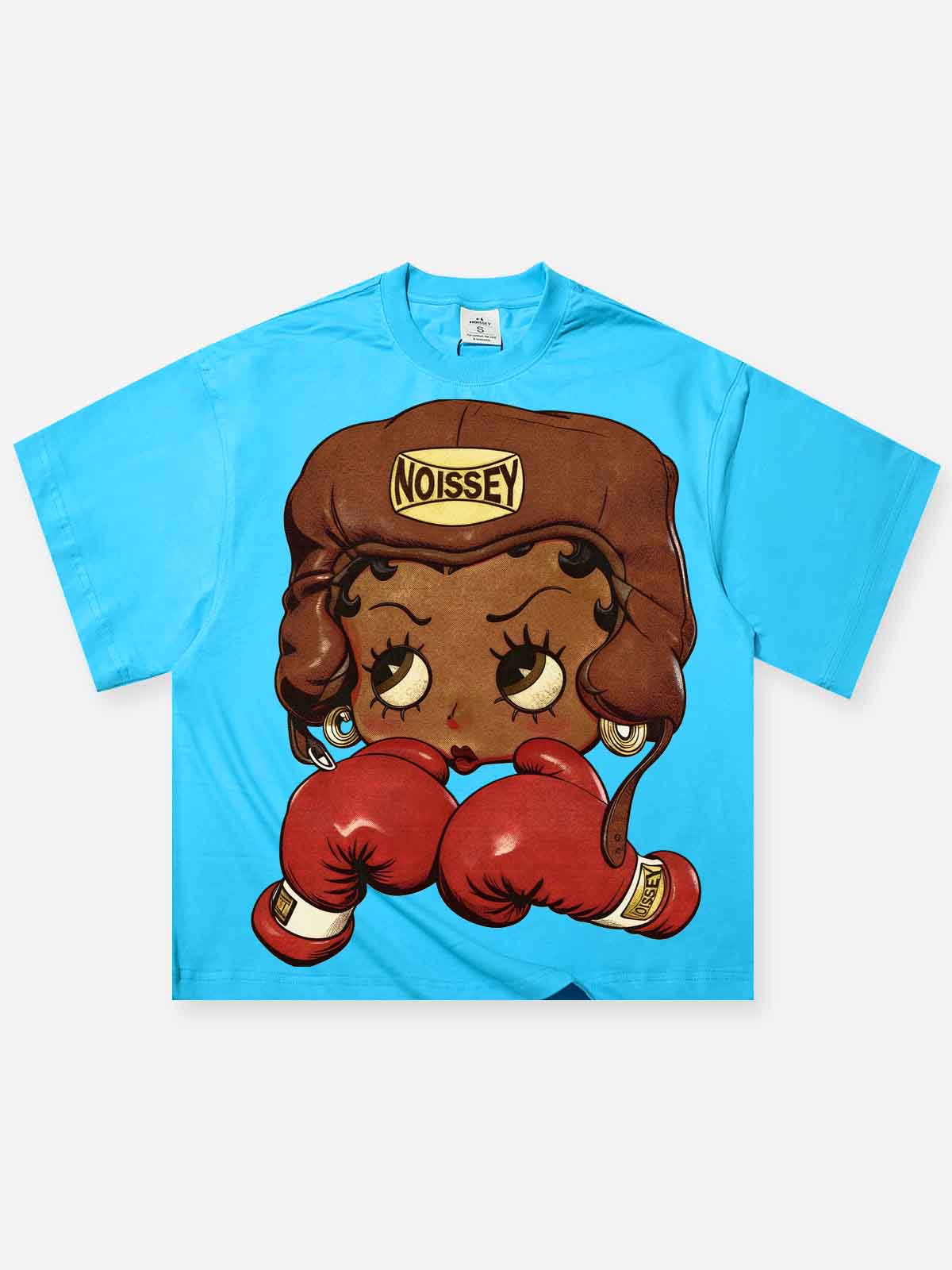 Cartoon Girl Boxing Print Boxy Oversized T-shirt - Image 4