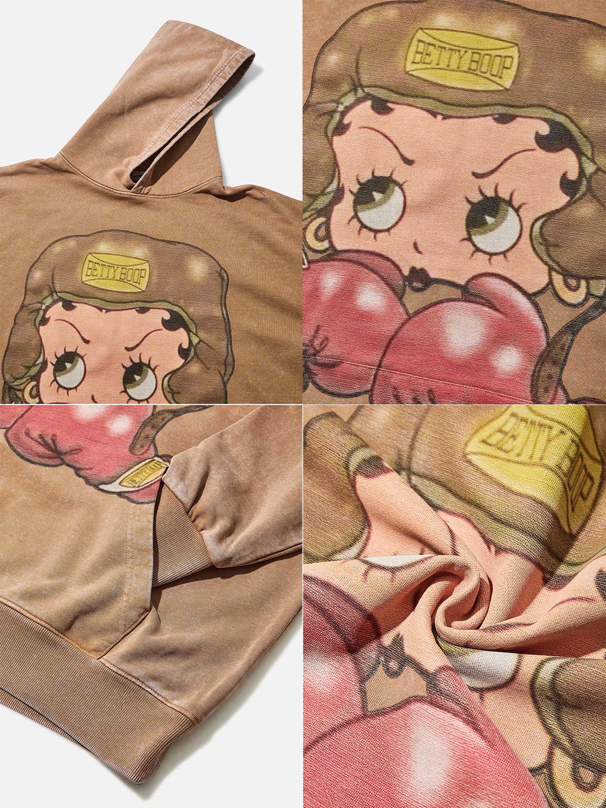 NOISSEY Heavyweight 425g "Boxing Girl" Vintage Wash Hoodie - Image 10