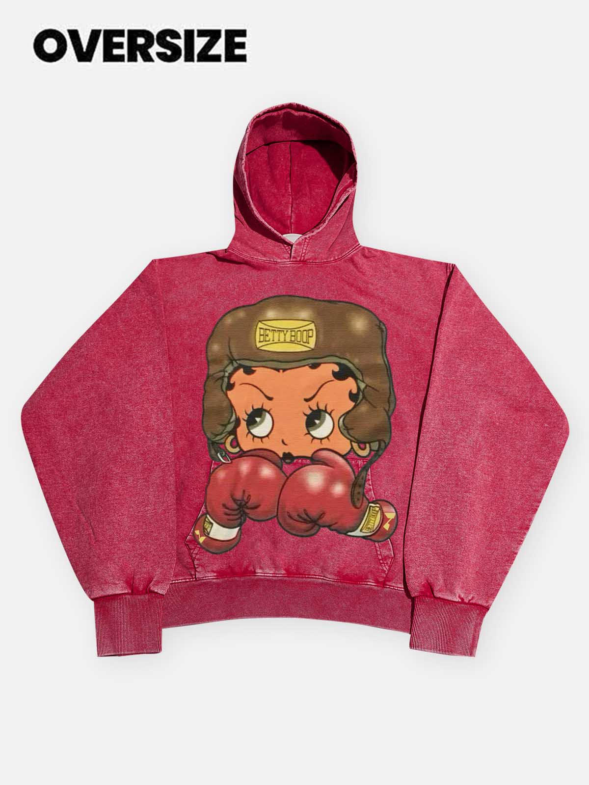 NOISSEY Heavyweight 425g "Boxing Girl" Vintage Wash Hoodie - Image 11