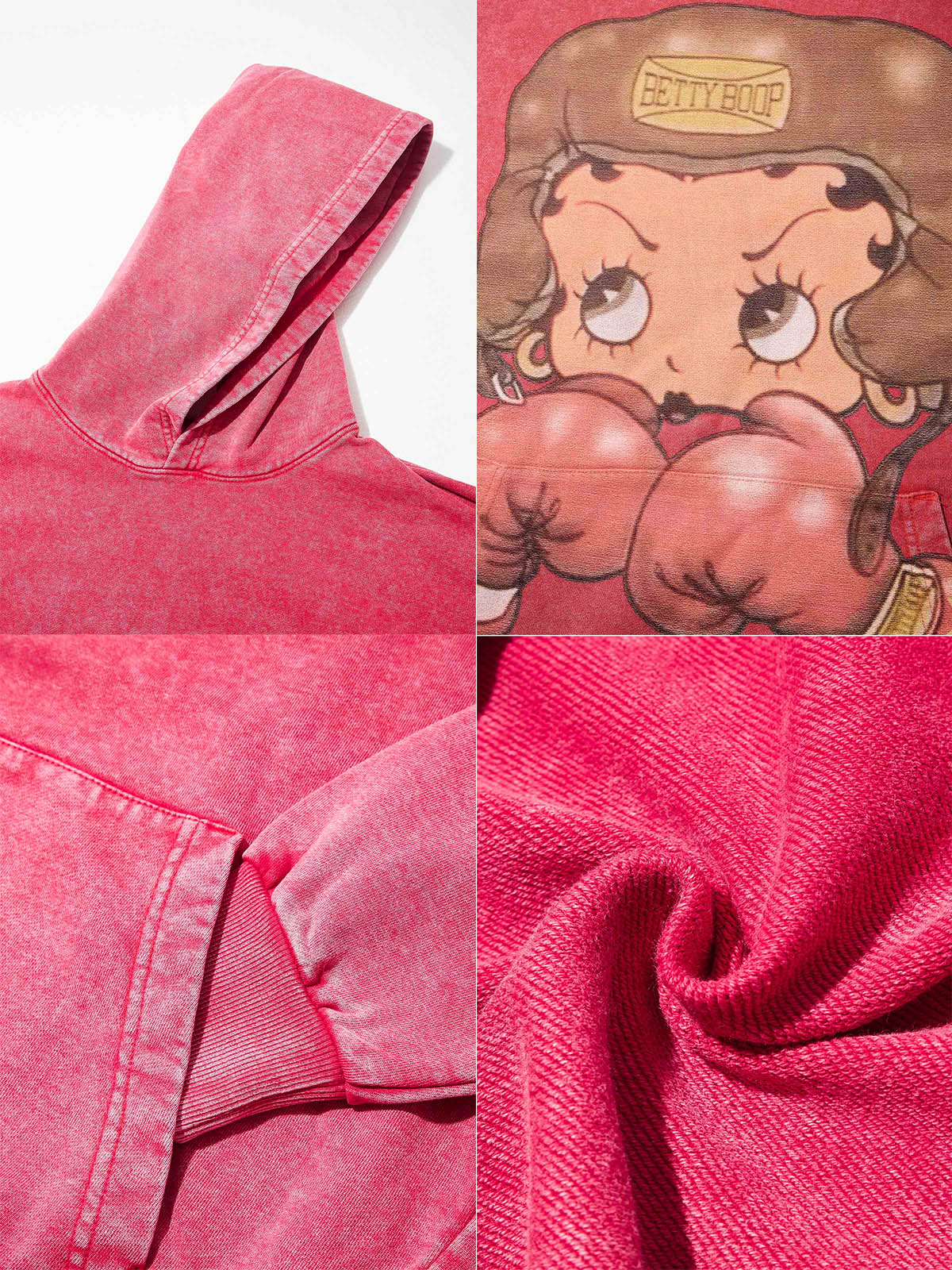 NOISSEY Heavyweight 425g "Boxing Girl" Vintage Wash Hoodie - Image 12