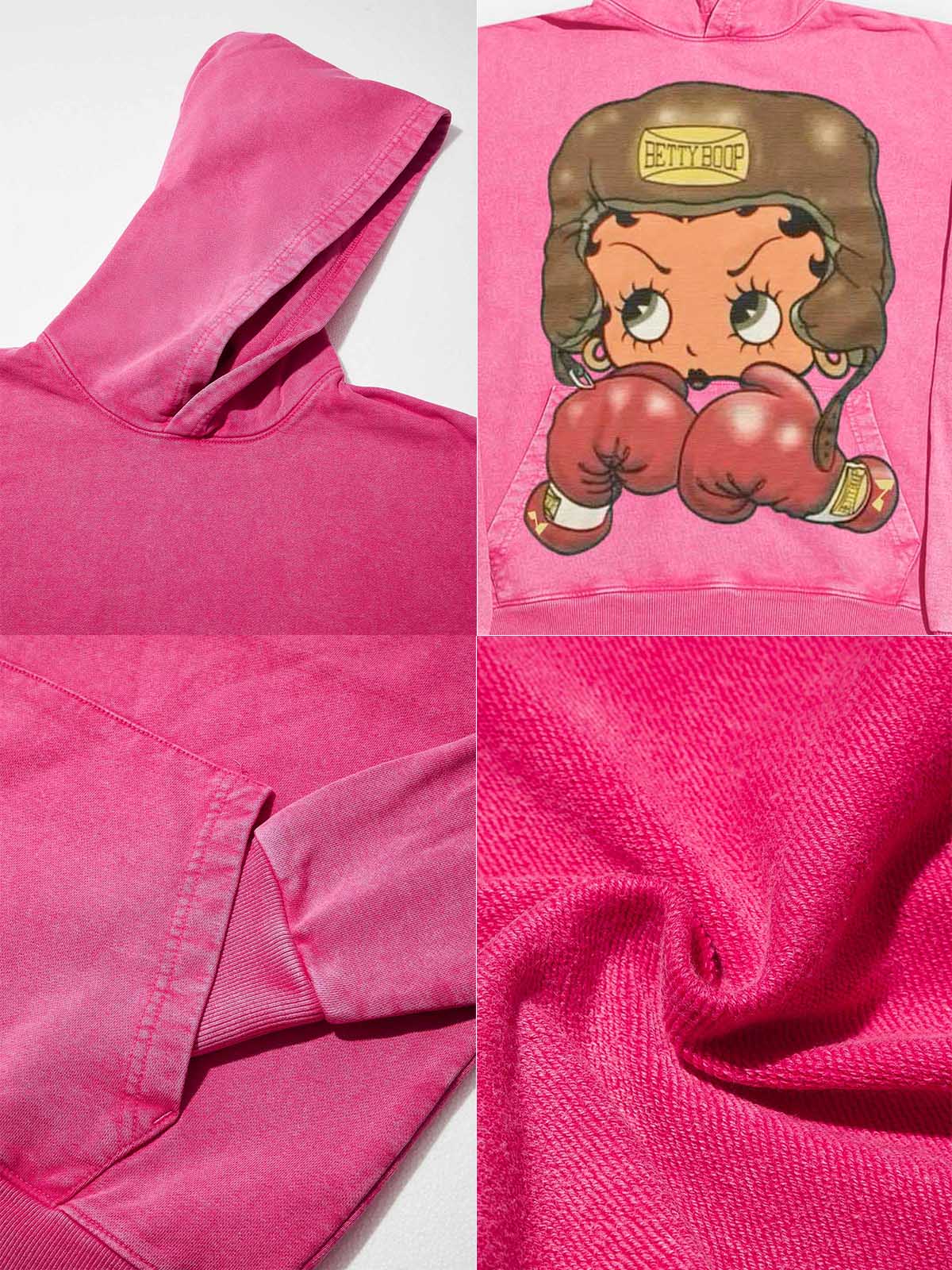 NOISSEY Heavyweight 425g "Boxing Girl" Vintage Wash Hoodie - Image 14
