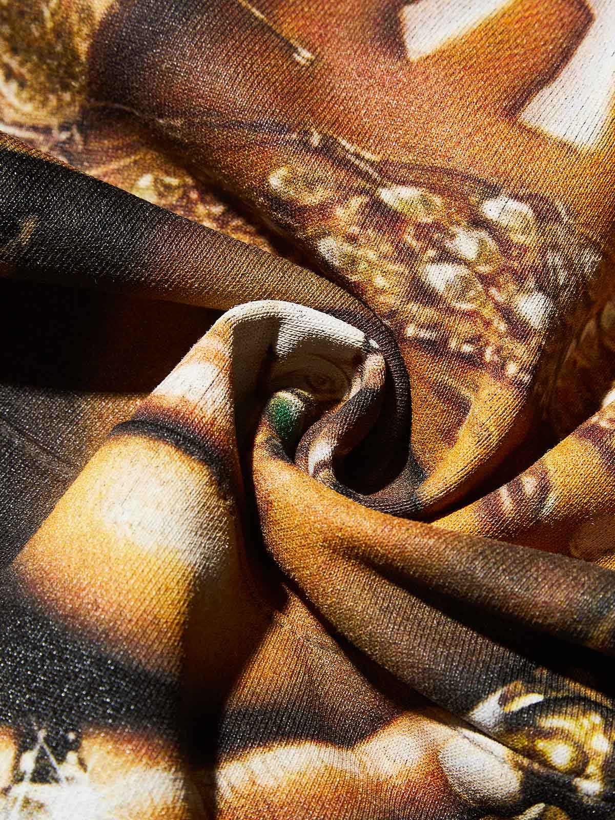 "Check out my grillz!" Brown Print Thin Hoodie - Image 5