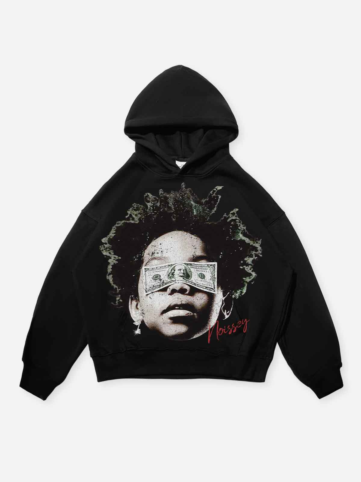 Child Blinded by Money Print Boxy Tech-Fabric Hoodie - Image 9