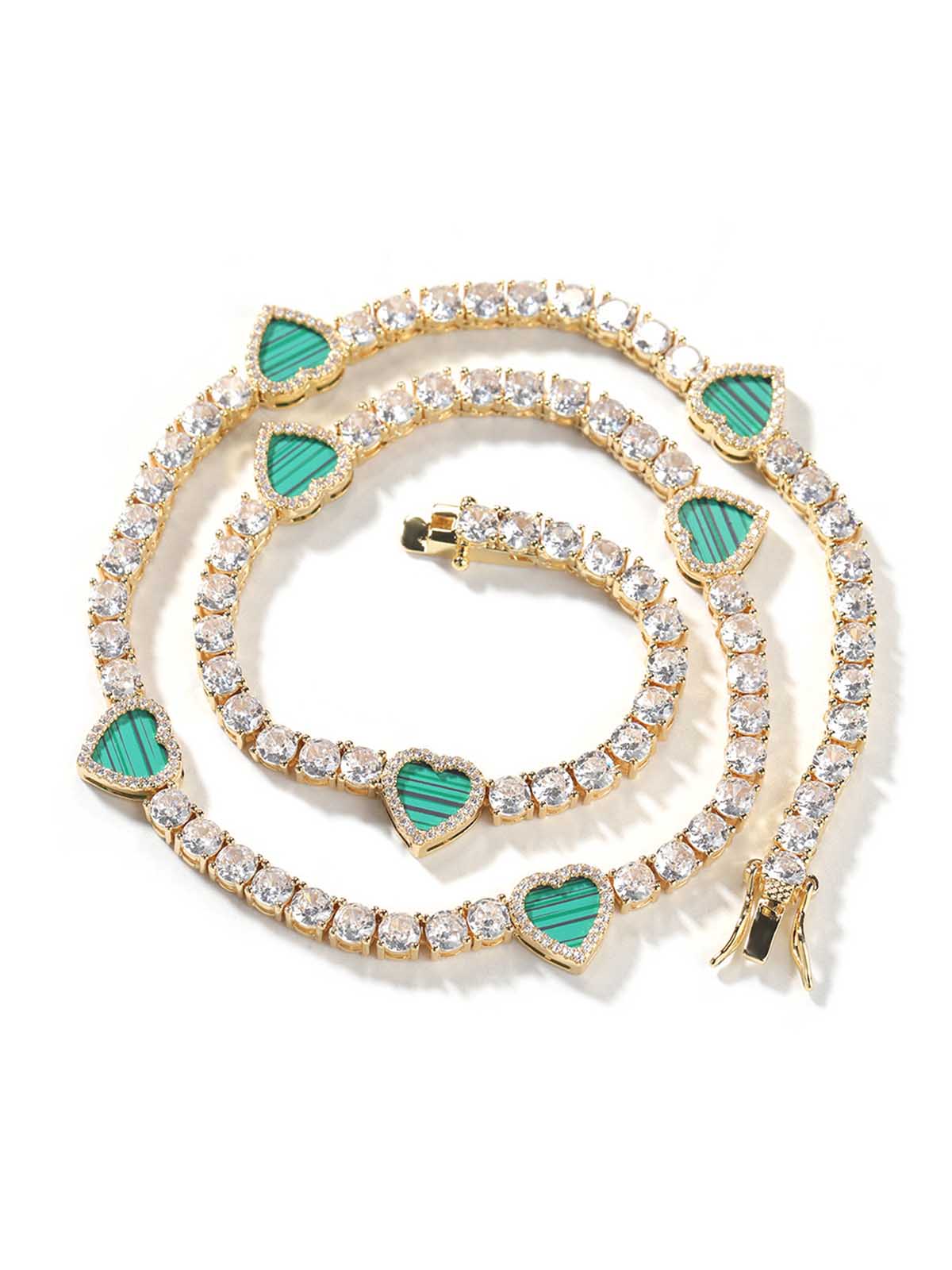 Colorful Heart Tennis Chain Premium Light Luxury Zircon Jewelry - Image 3