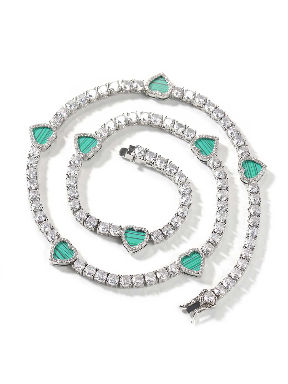 Colorful Heart Tennis Chain Premium Light Luxury Zircon Jewelry - Image 5