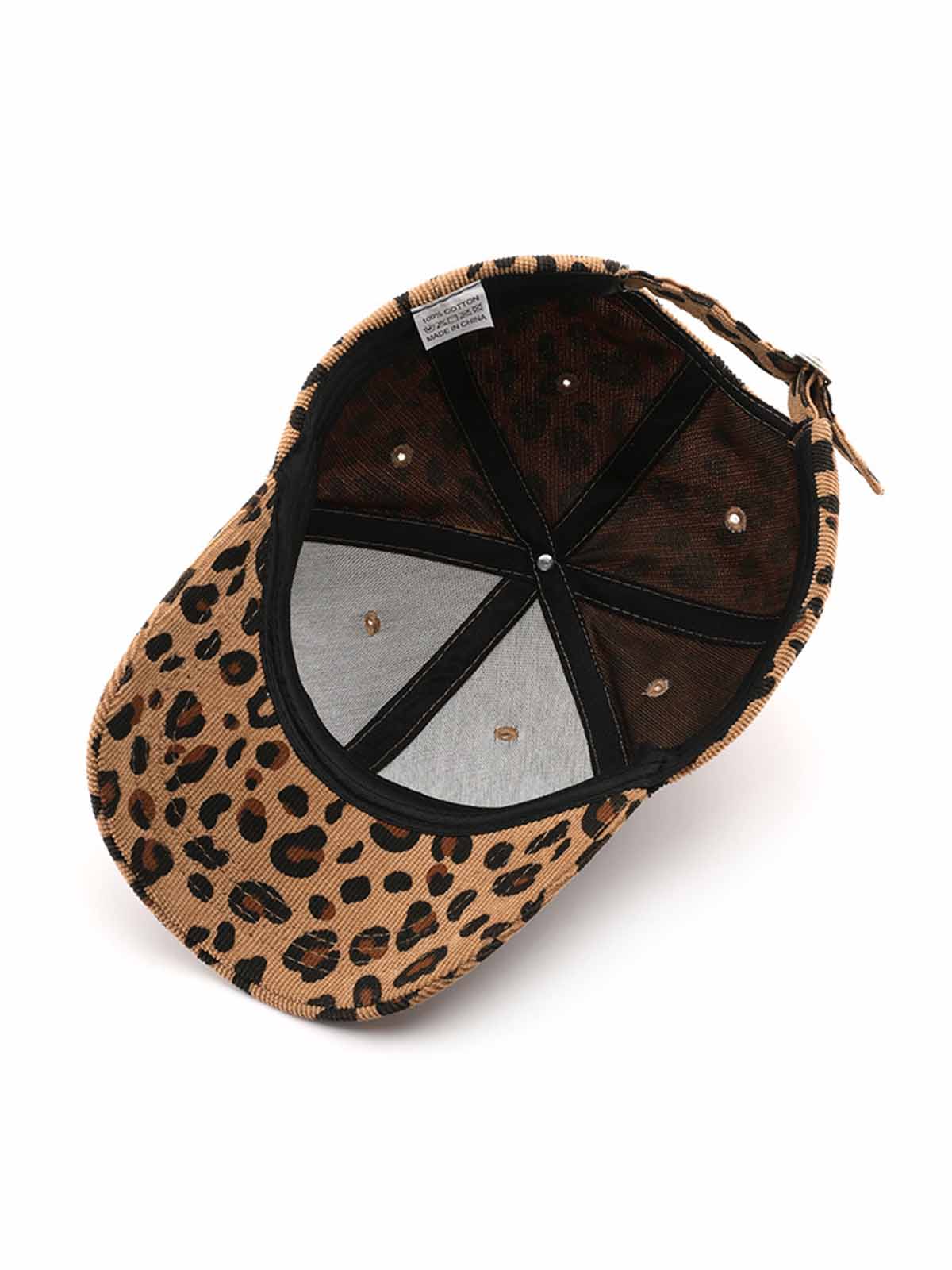 Corduroy Leopard Baseball Cap for Outdoor Warmth - Image 9