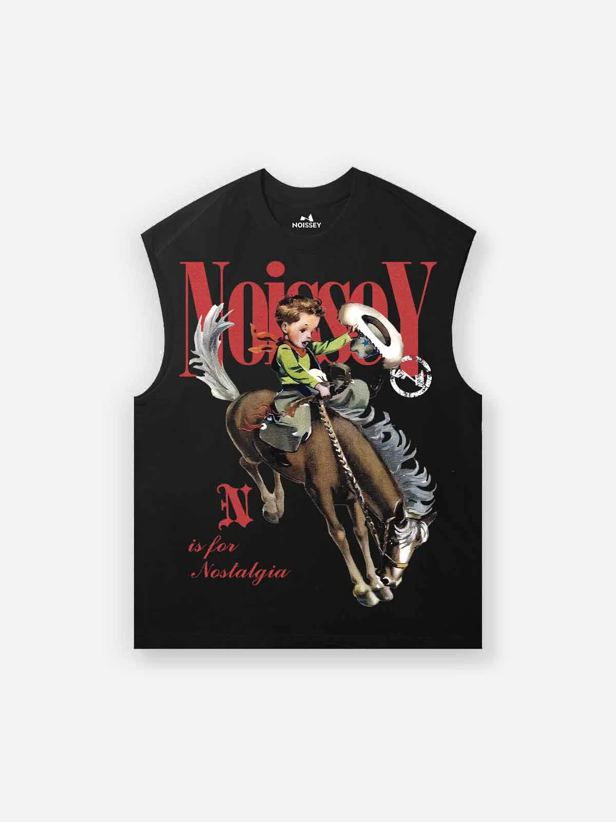 Cowboy Vintage Nostalgic Illustration Print Tank Top