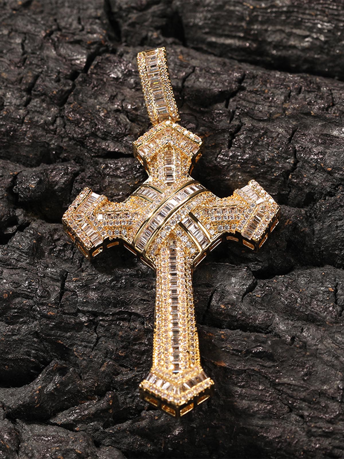 Cross Pendant Copper-Inlaid Zircon Necklace - Image 12