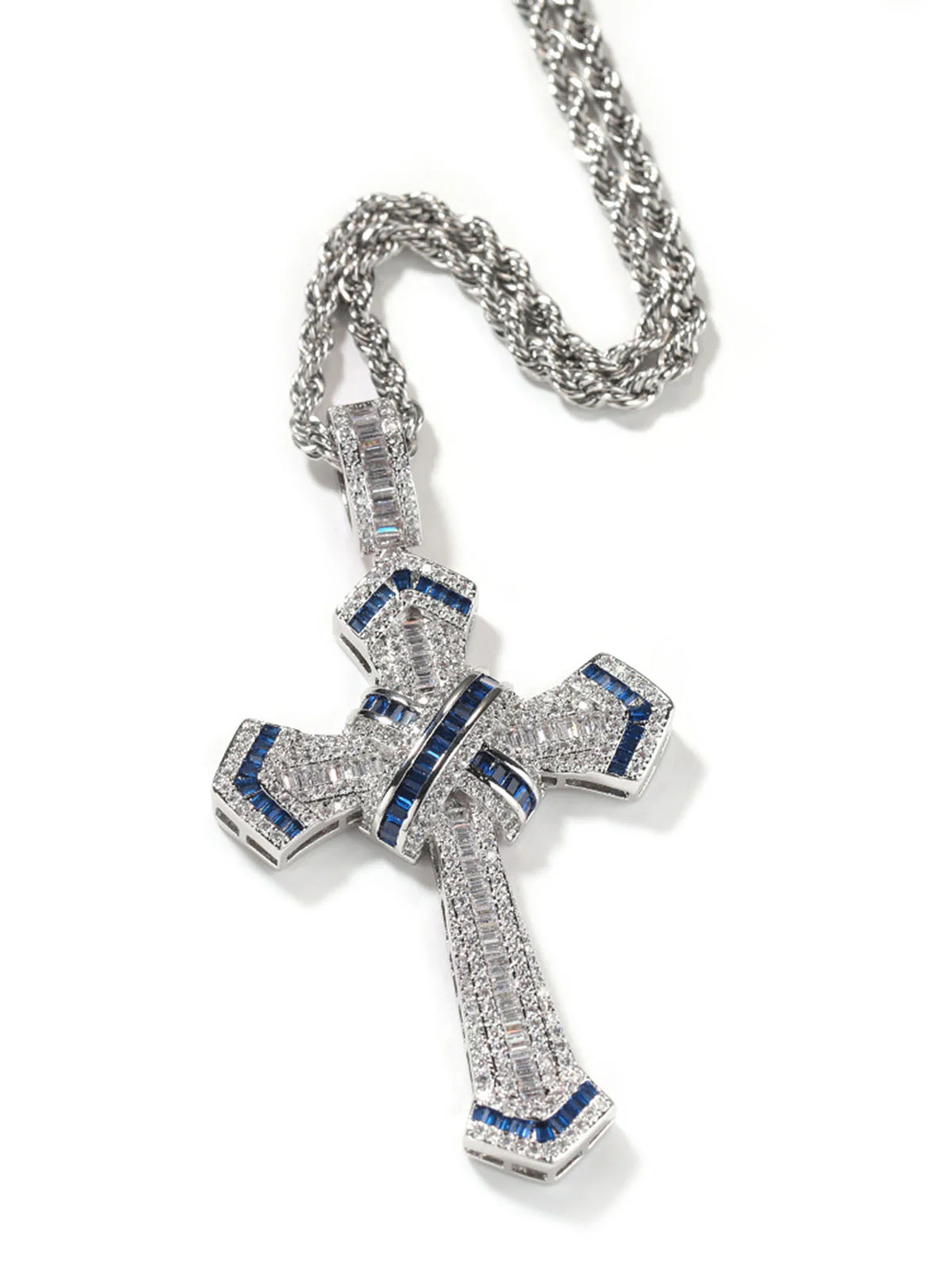 Cross Pendant Copper-Inlaid Zircon Necklace - Image 14