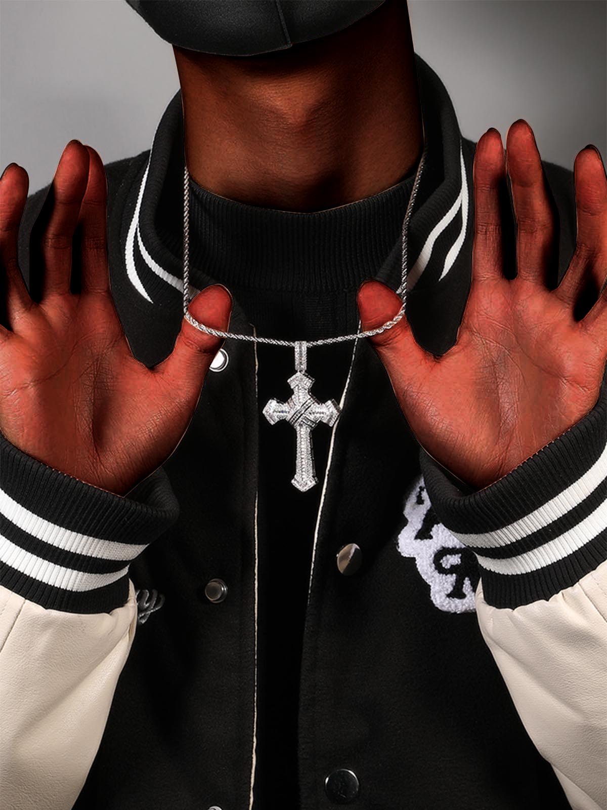 Cross Pendant Copper-Inlaid Zircon Necklace - Image 15