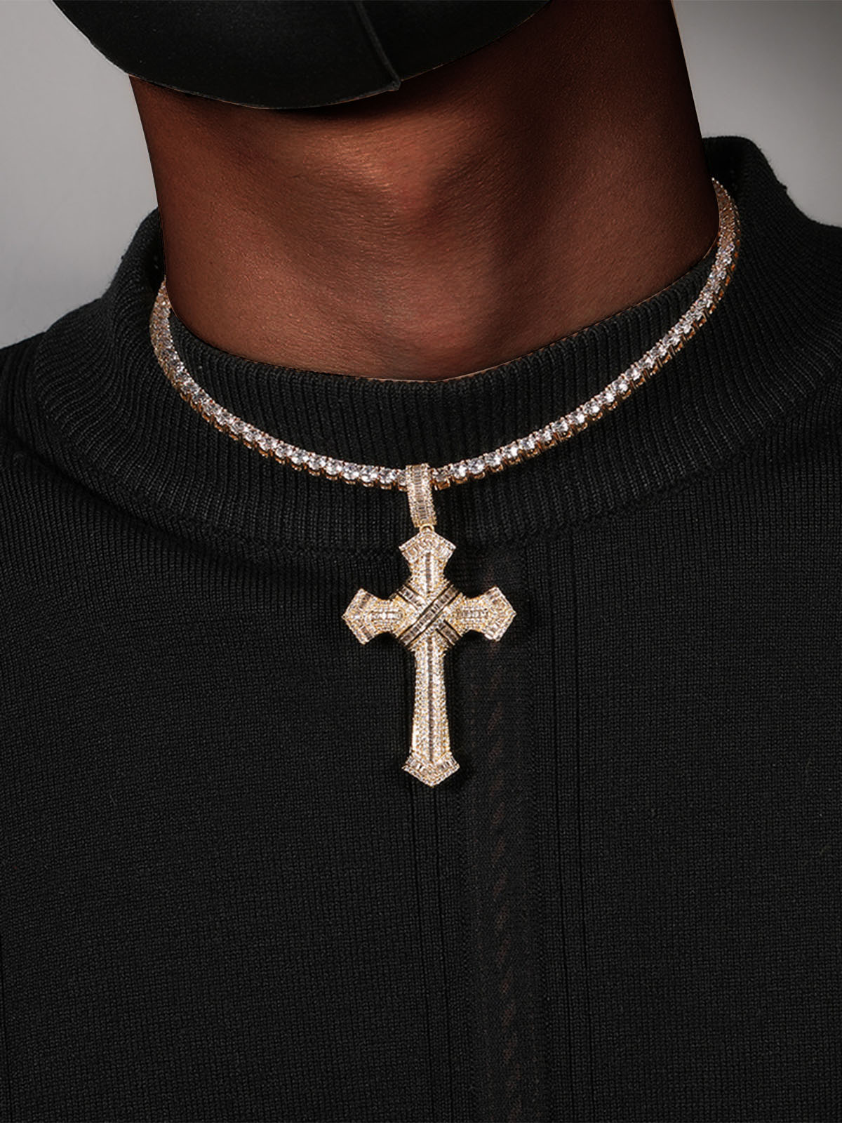 Cross Pendant Copper-Inlaid Zircon Necklace - Image 16