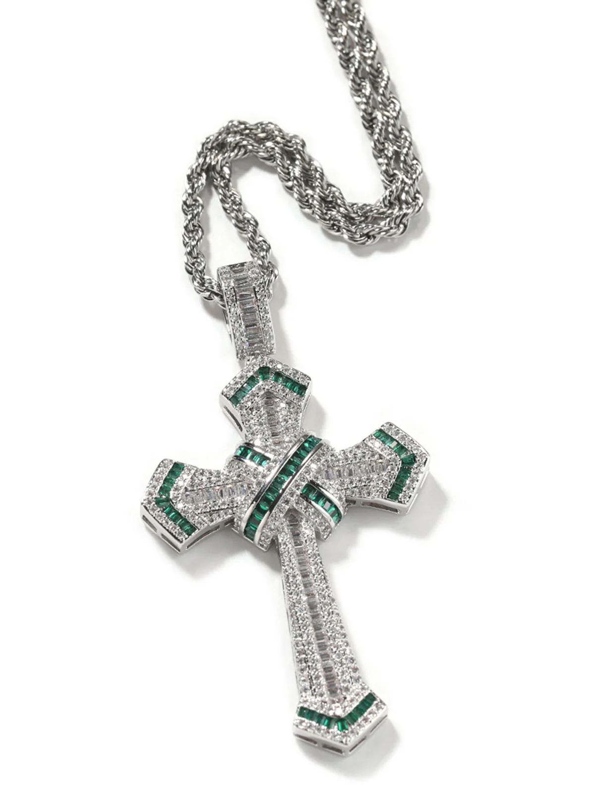 Cross Pendant Copper-Inlaid Zircon Necklace - Image 3