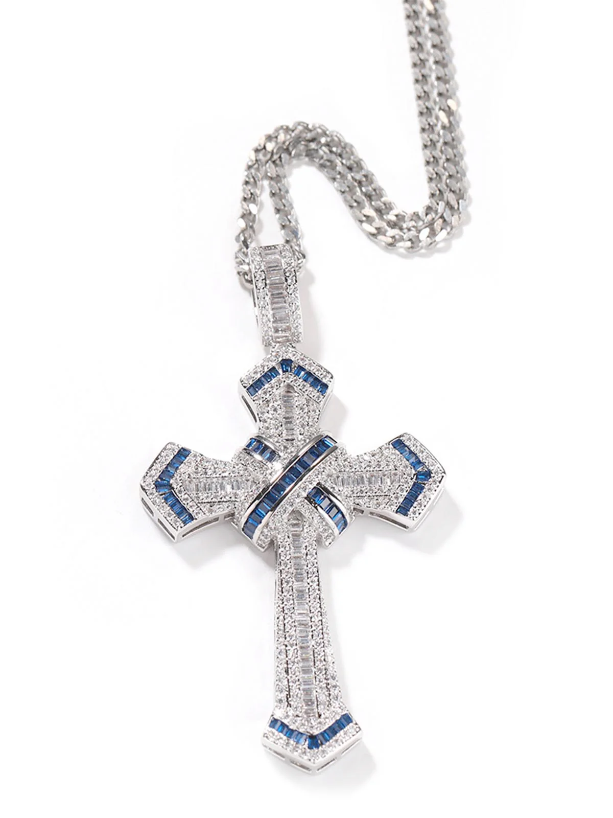 Cross Pendant Copper-Inlaid Zircon Necklace - Image 4