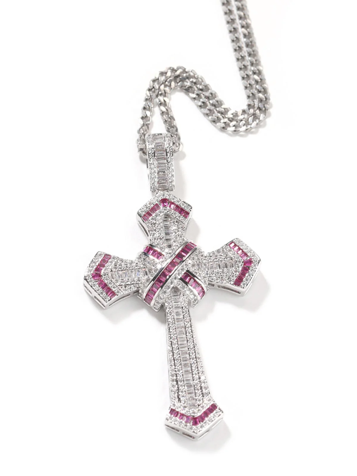 Cross Pendant Copper-Inlaid Zircon Necklace - Image 5