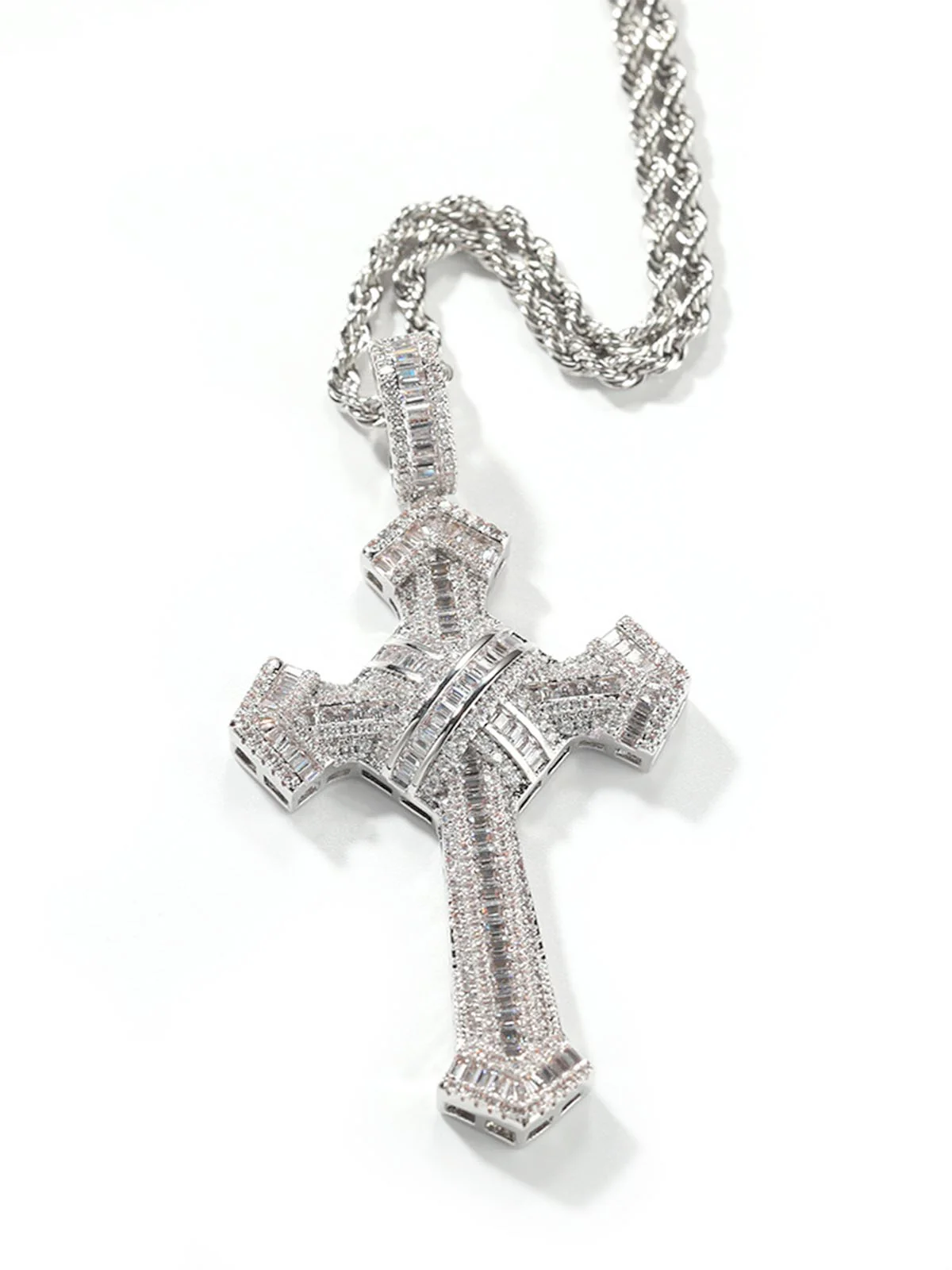 Cross Pendant Copper-Inlaid Zircon Necklace - Image 6