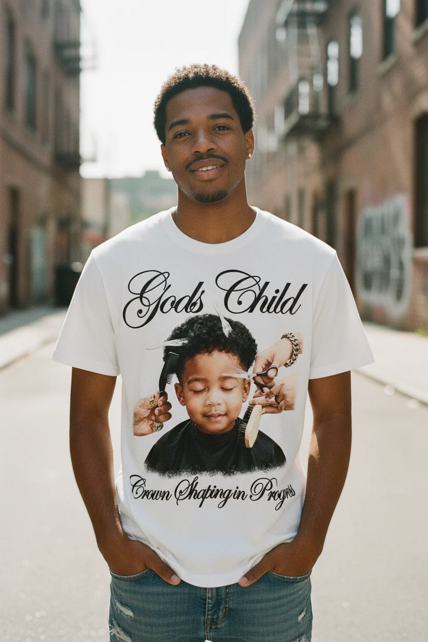 Crown Shaping in Progress gods child Art Printed T-shirt - Image 6