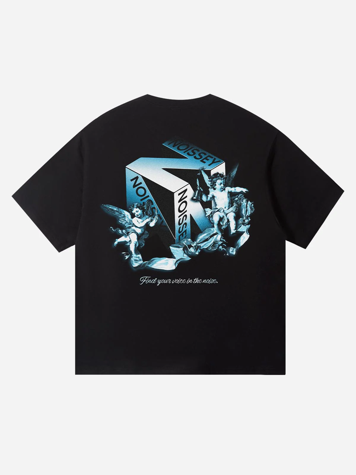"Find Your Voice" Cube Cherub Graphic Tee - Artistic Streetwear T-Shirt - Image 5