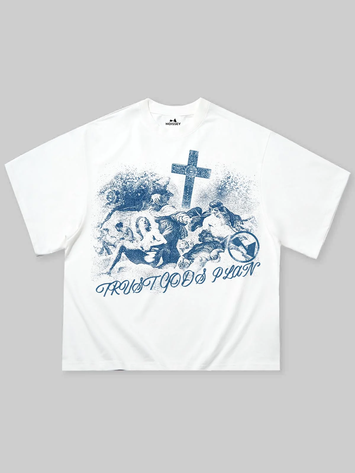 Cyanotype-Style Art Print Boxy oversized T-shirt