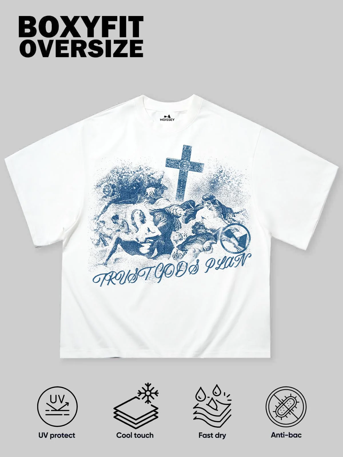 Cyanotype-Style Art Print Boxy oversized T-shirt - Image 2