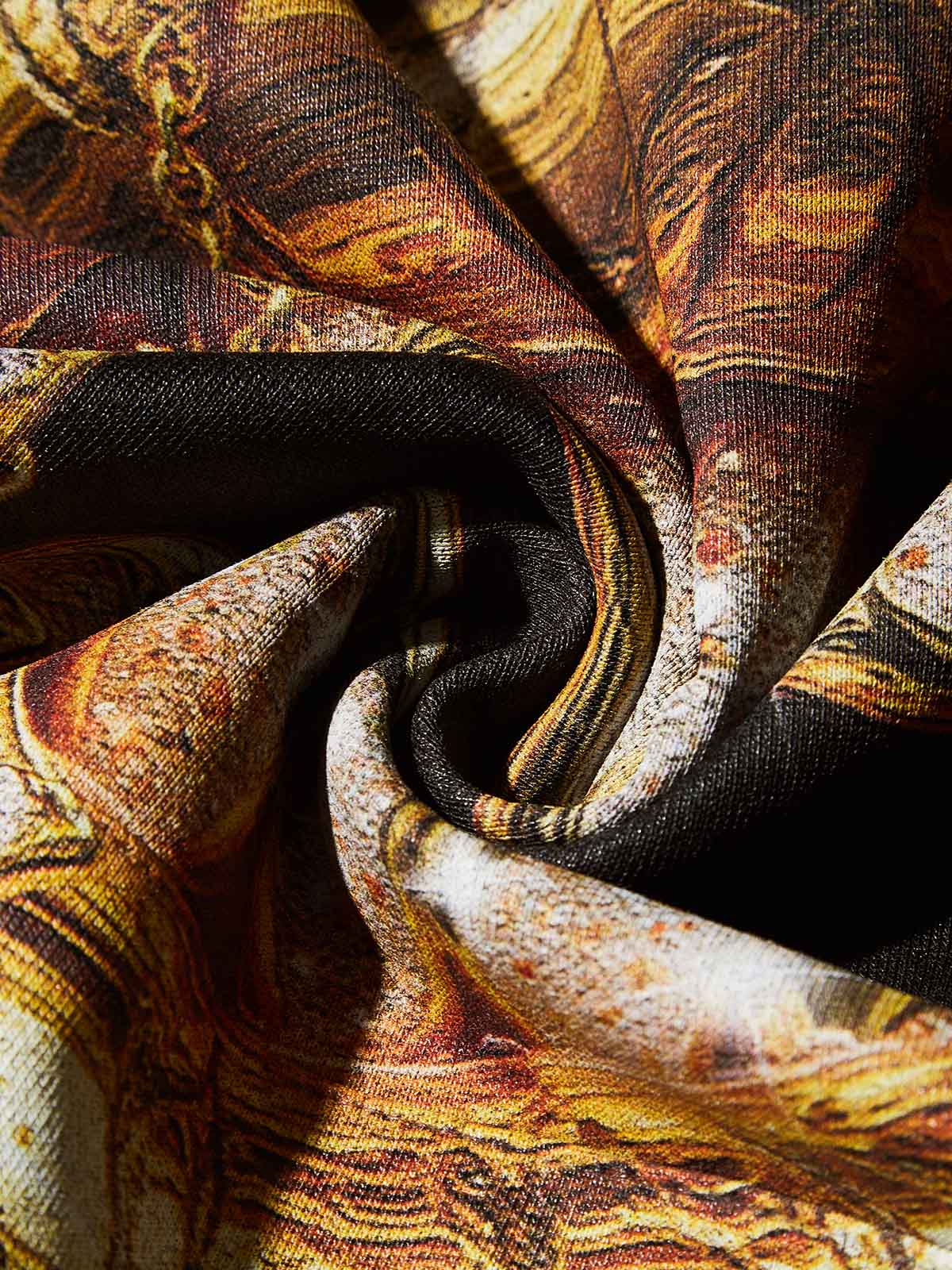 Desert Gold Art Diamond Lips Print Thin Hoodie - Image 5