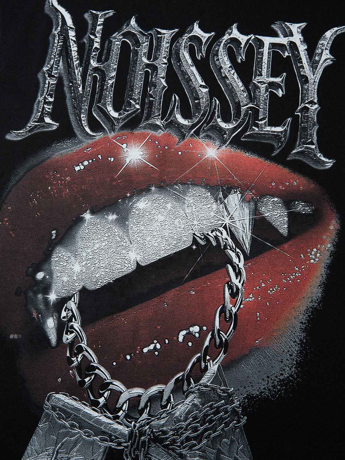 Diamond Devil Lips Print Tank Top - Image 2