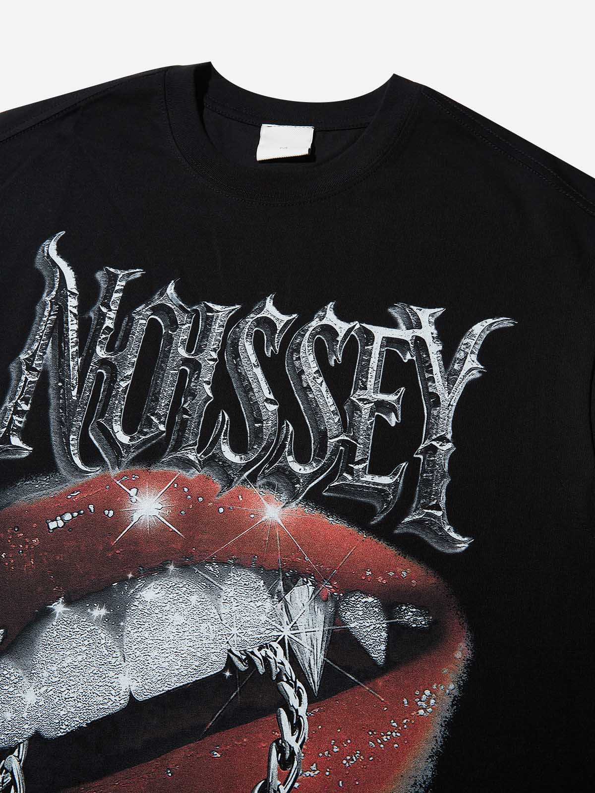 Diamond Devil Lips Print Tank Top - Image 3