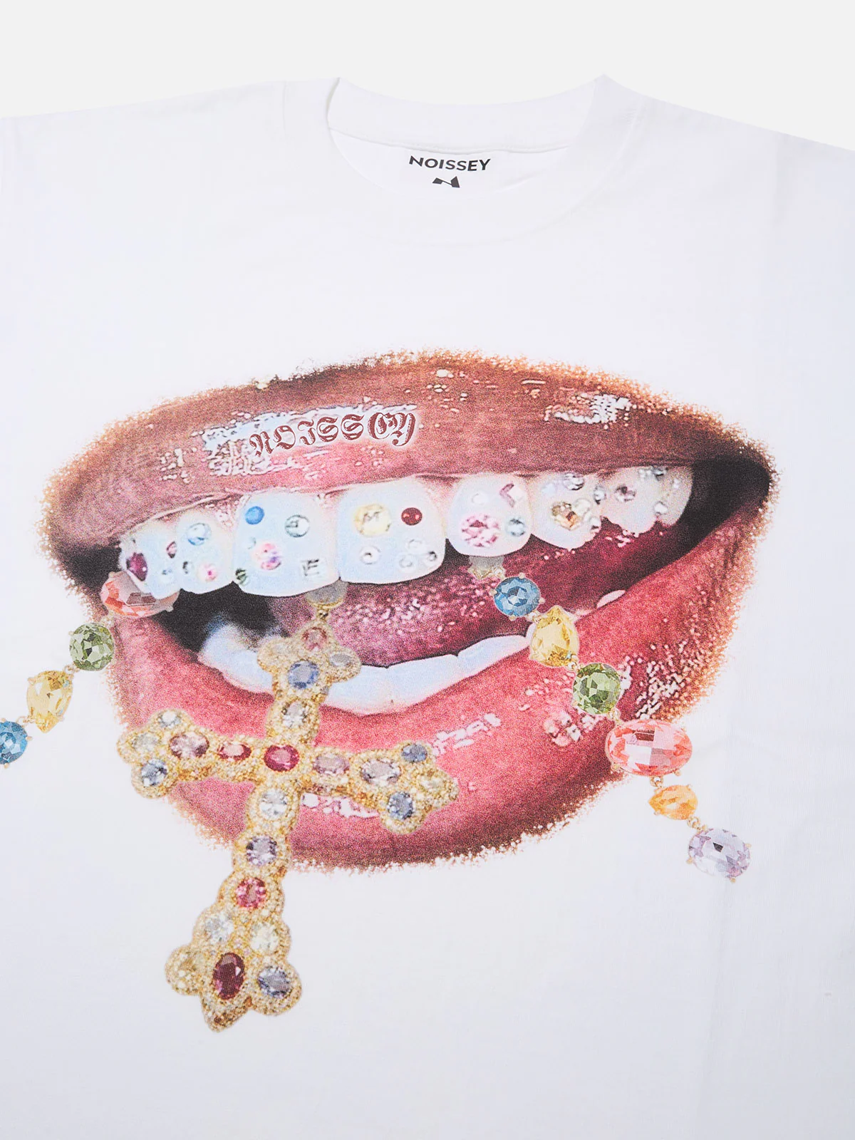 Diamond teeth cross print 270g tank top - Image 4
