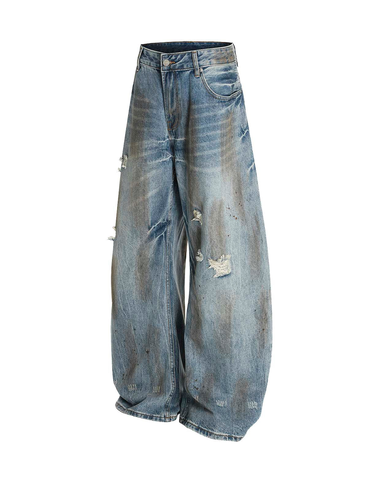 Distressed Ripped Machete-Cut Jeans - Image 2