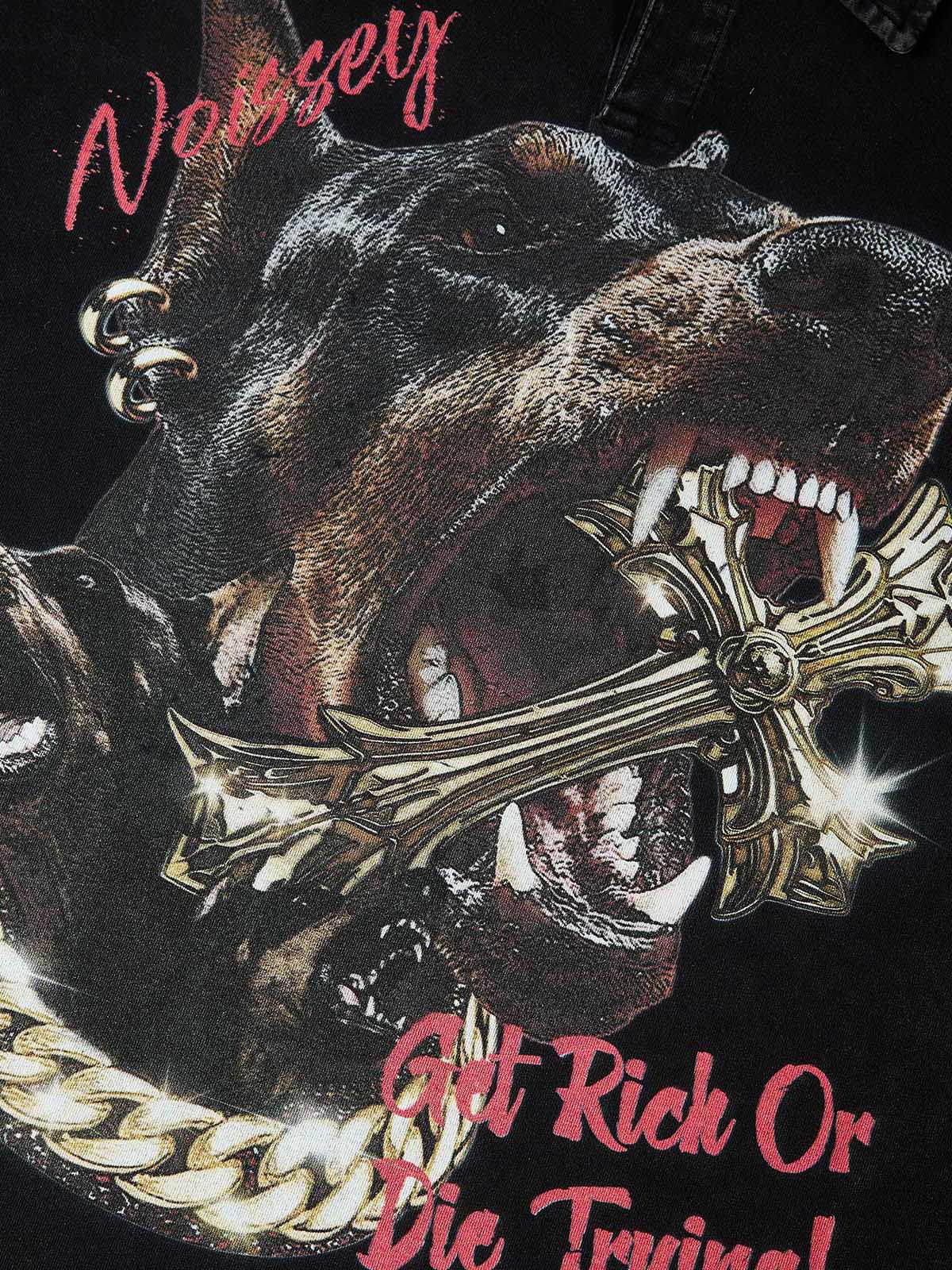 NOISSEY DOBERMAN CRUCIFIX - GET RICH GOLDEN ART SHIRT - Image 3