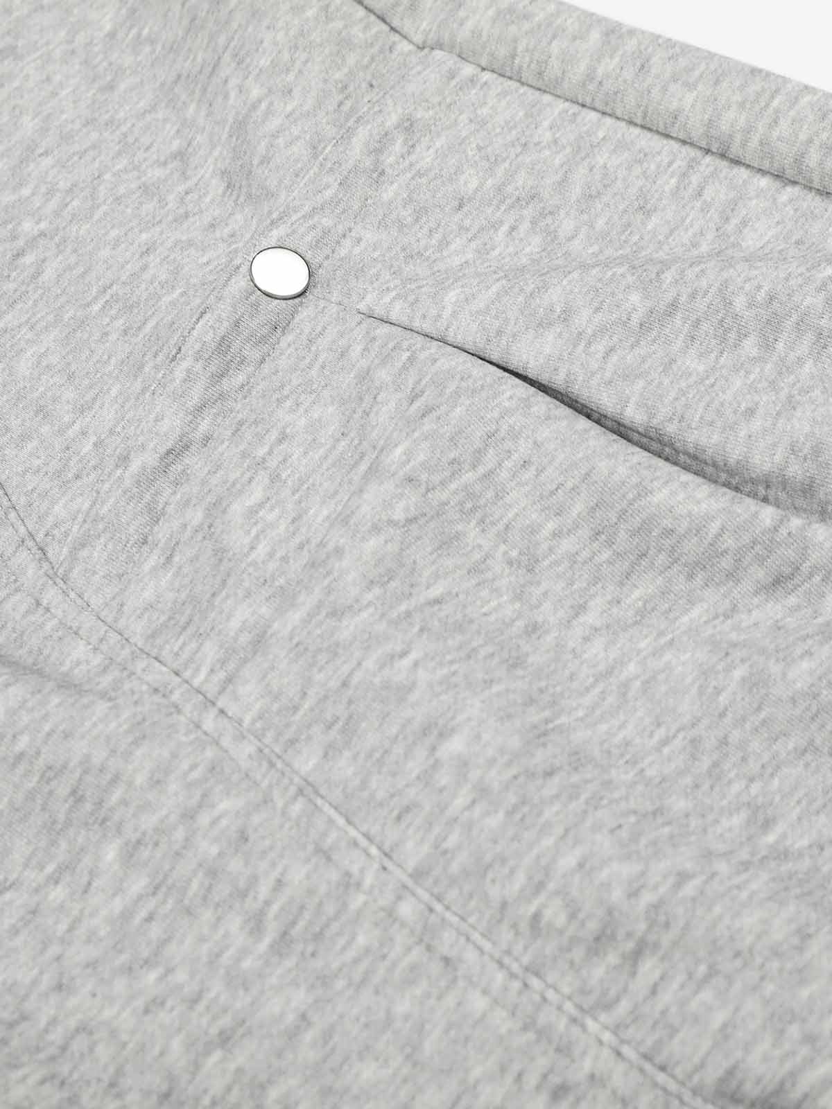 Elastic Waistband Curved-Cut Casual Pants - Image 8