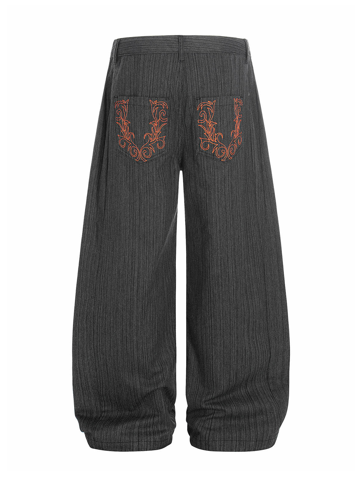 Embroidered Gray-Black Jeans - Image 3