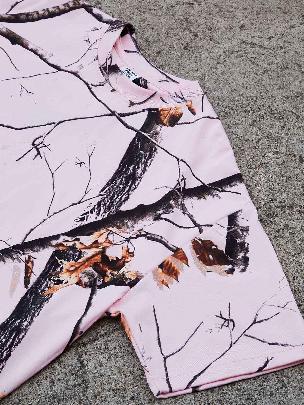 Faith Over Fear Pink Tree Pattern Print T-shirt - Image 3