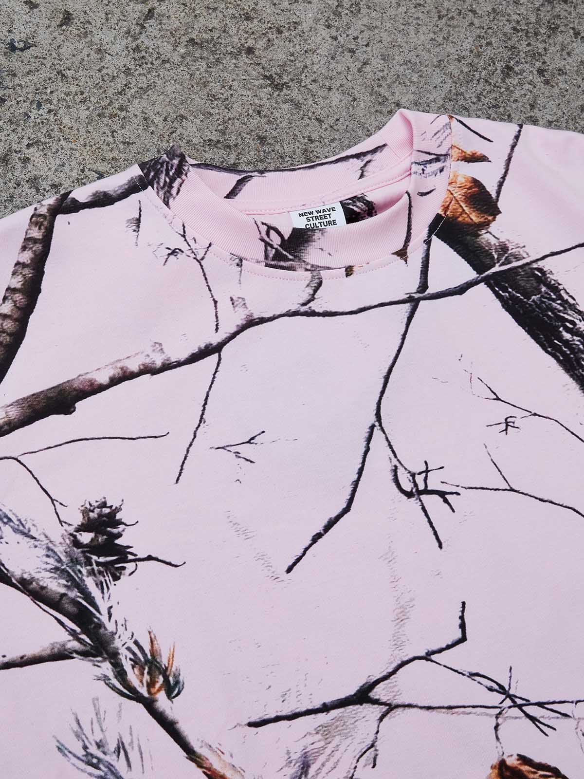 Faith Over Fear Pink Tree Pattern Print T-shirt - Image 6