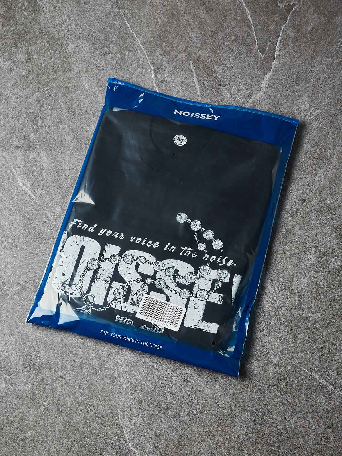 NOISSEY Find Your Voice Vintage Distressed Rosary Cross Art Tee - Pitch Black - Image 7
