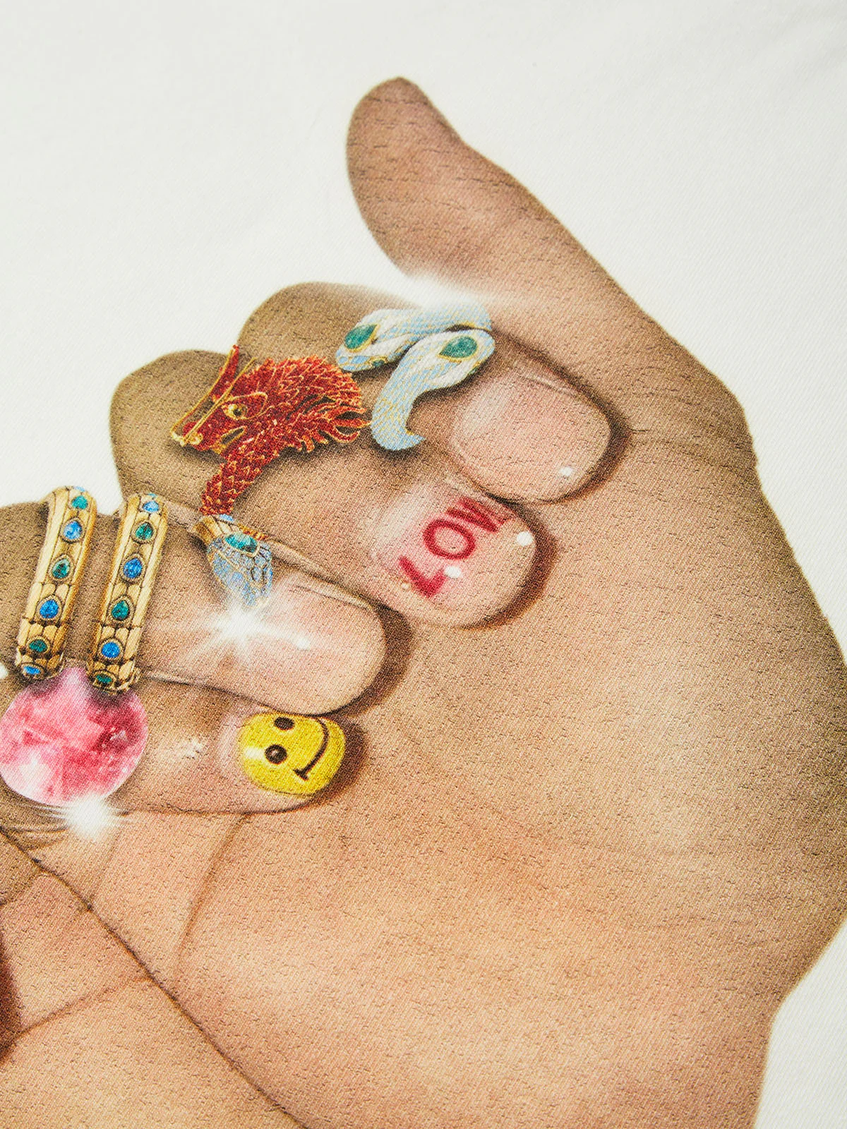 Finger Graffiti Diamond Ring Printed baby tee - Image 4