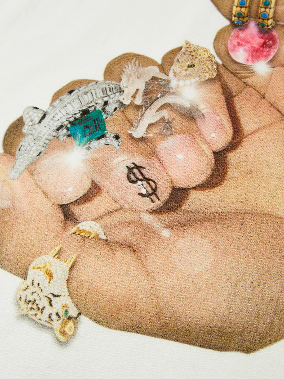 Finger Graffiti Diamond Ring Printed baby tee - Image 5
