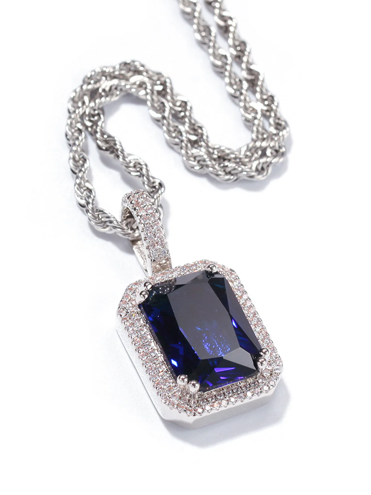 Fluorescent square gemstone Necklace - Image 6