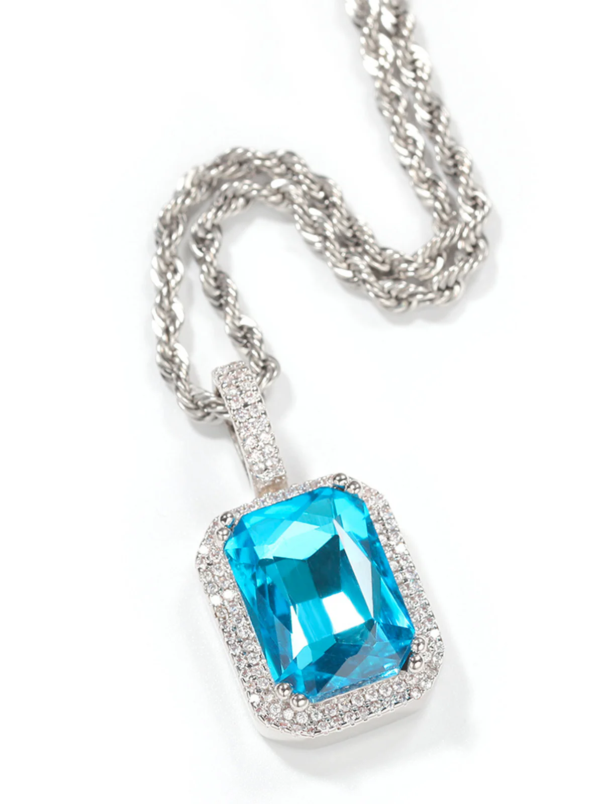 Fluorescent square gemstone Necklace - Image 7