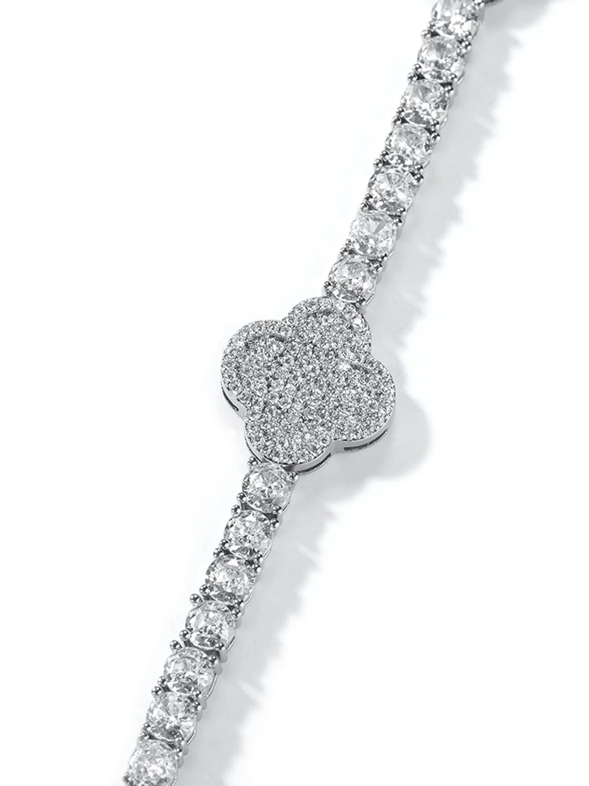 Four-Leaf Clover Hybrid Zircon Necklace & Bracelet - Image 9