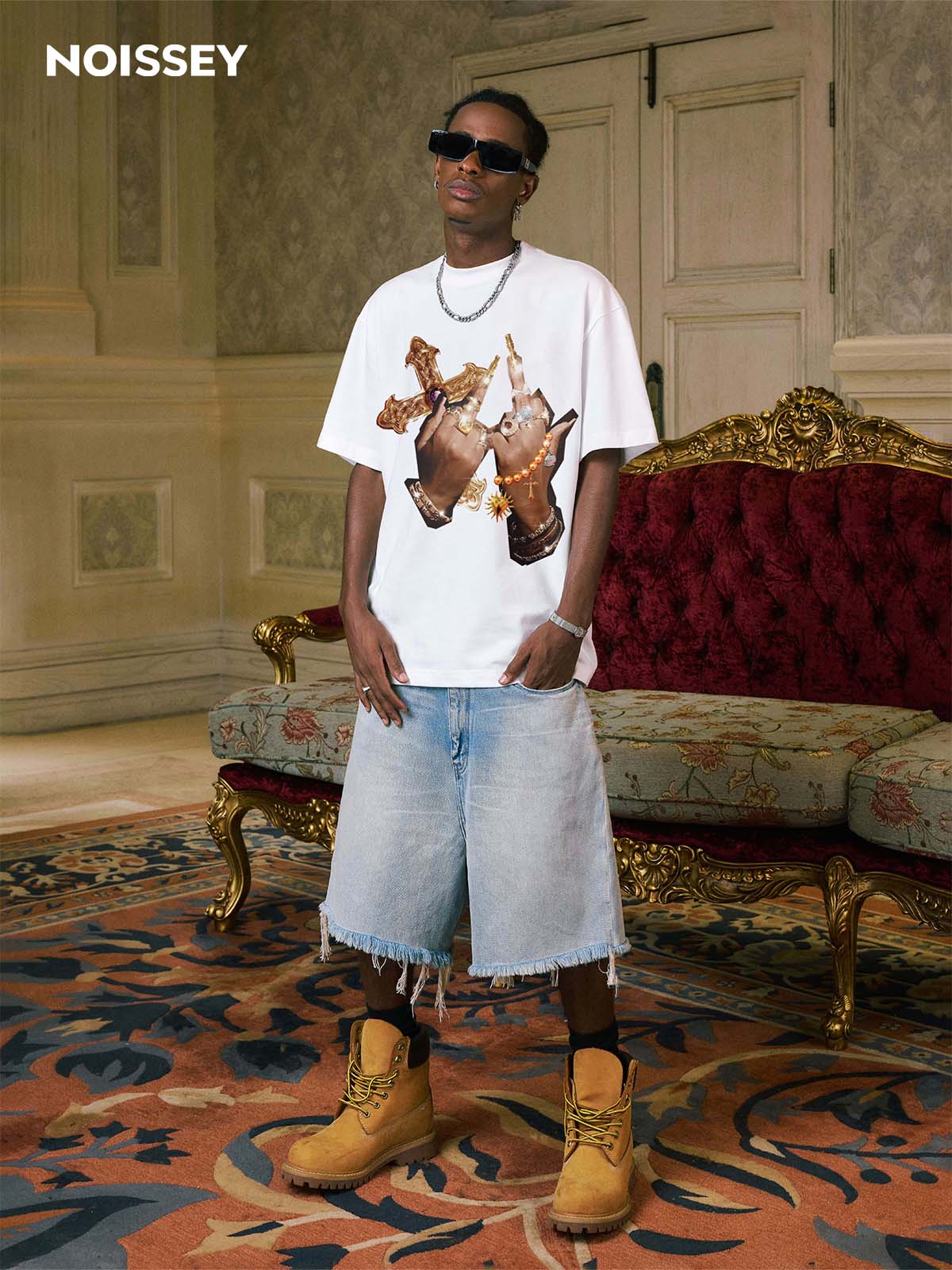 FUCK Diamond Ring Finger Print T-shirt - Image 4