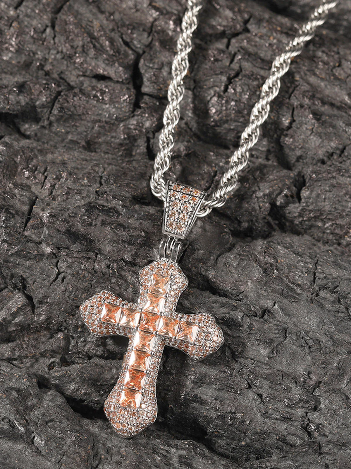 Full Pave Cross Necklace - Image 17