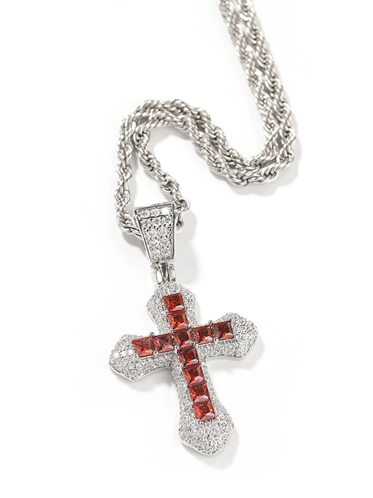 Full Pave Cross Necklace - Image 3