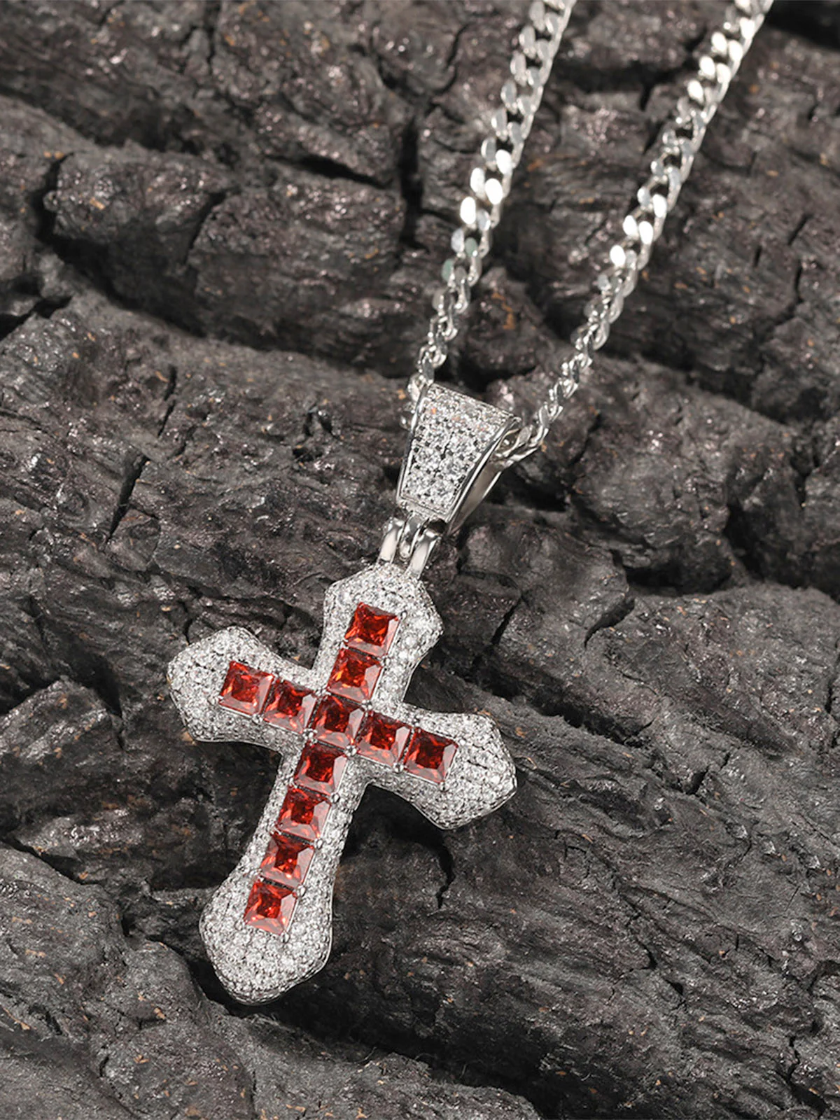 Full Pave Cross Necklace - Image 5