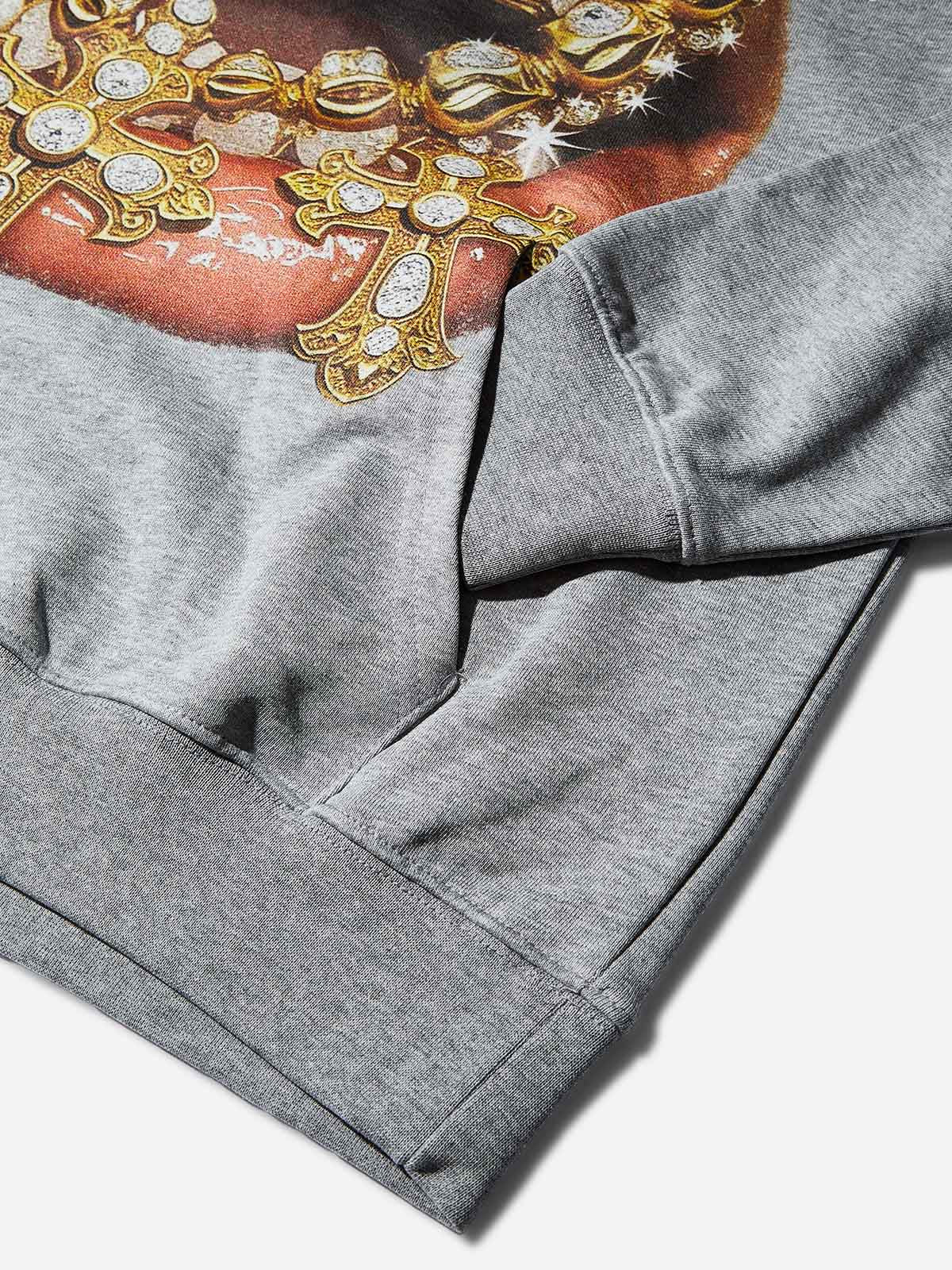 Golden Diamond Jewelry Grills Print Thin hoodie - Image 3