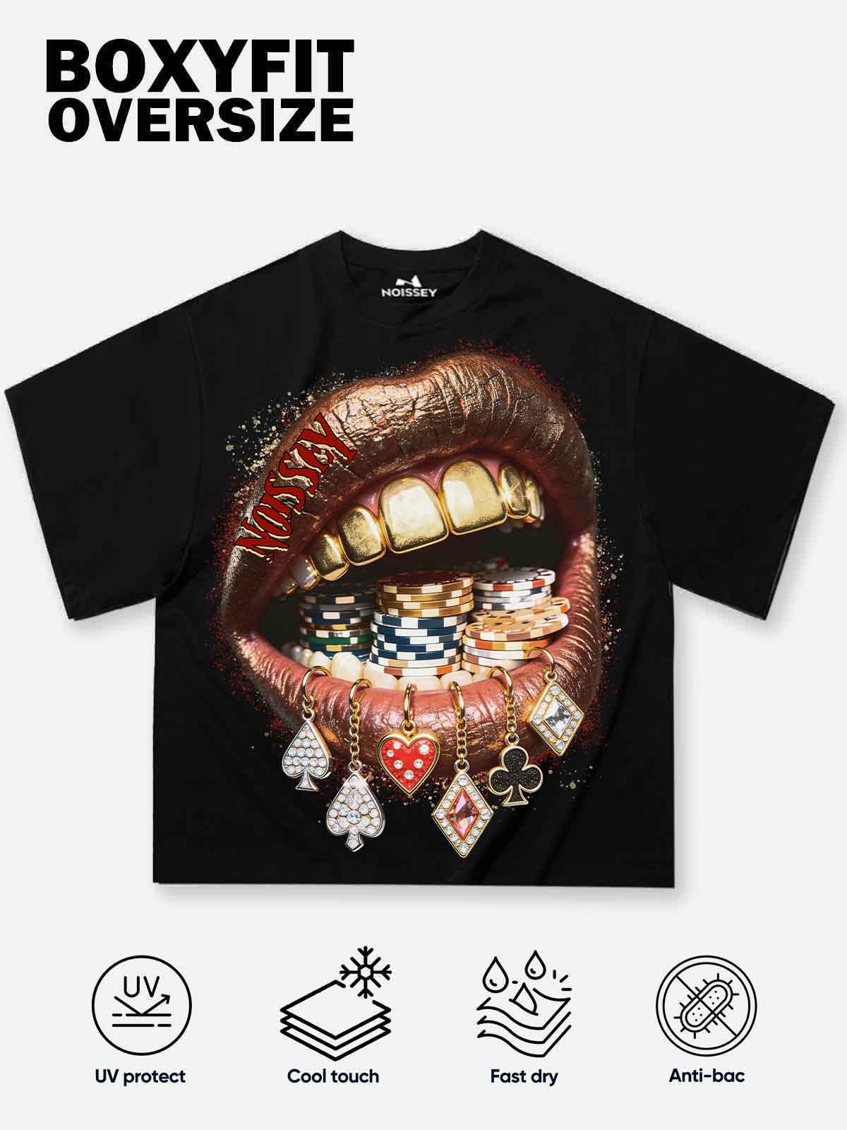 NOISSEY GOLDEN GRILLS POKER - CASINO ART BOXY TEE - Image 2