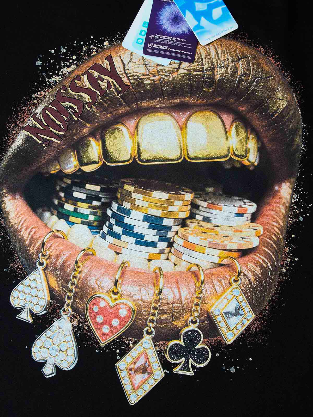 NOISSEY GOLDEN GRILLS POKER - CASINO ART BOXY TEE - Image 3