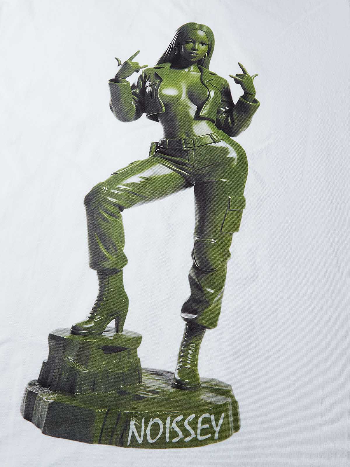 Green Toy Soldier Female Sculpture Print T-shirt - Image 6