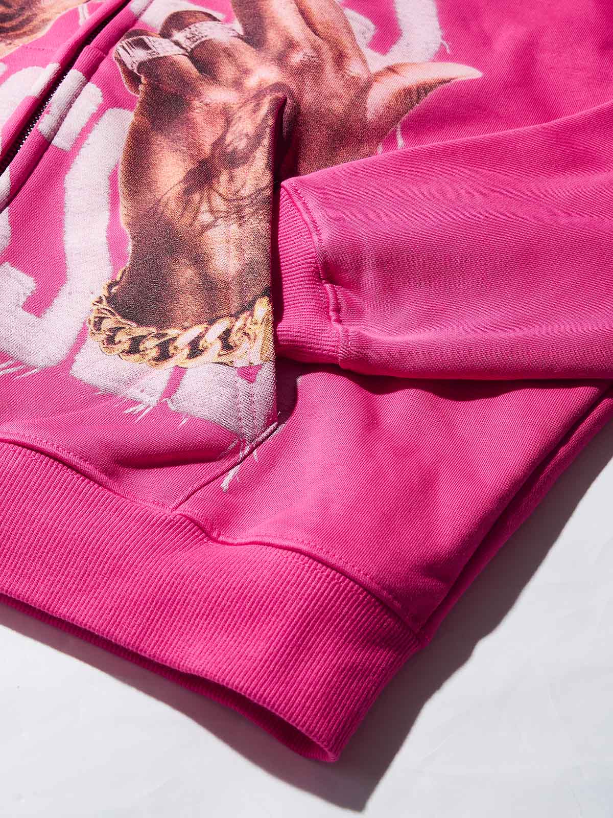 HATERS PRESSED! Pink Warm Printed Hoodie - Image 5