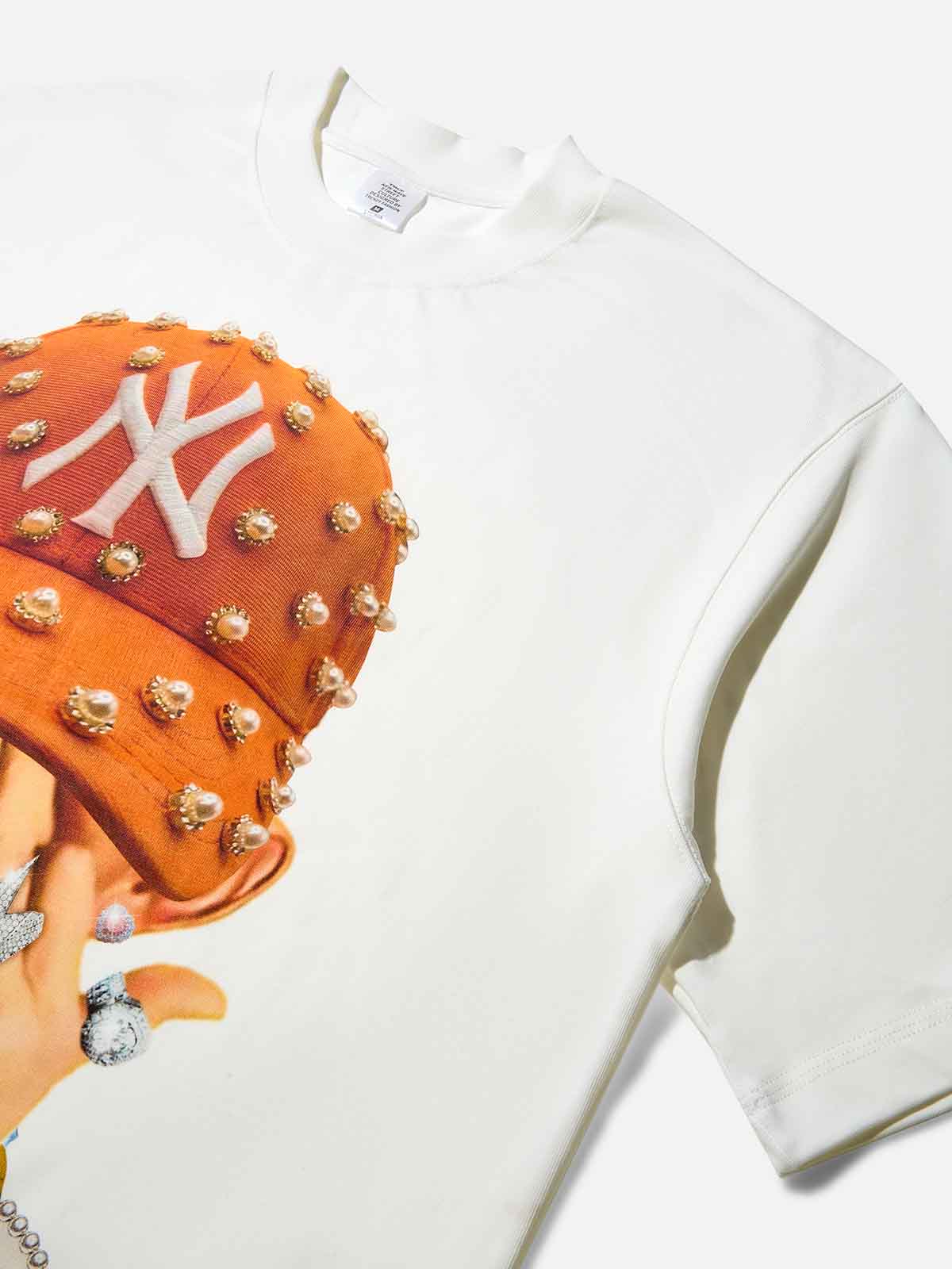 NOISSEY "Bad Boy" Orange Pearl Hat Cooling Boxy Tee - Image 7